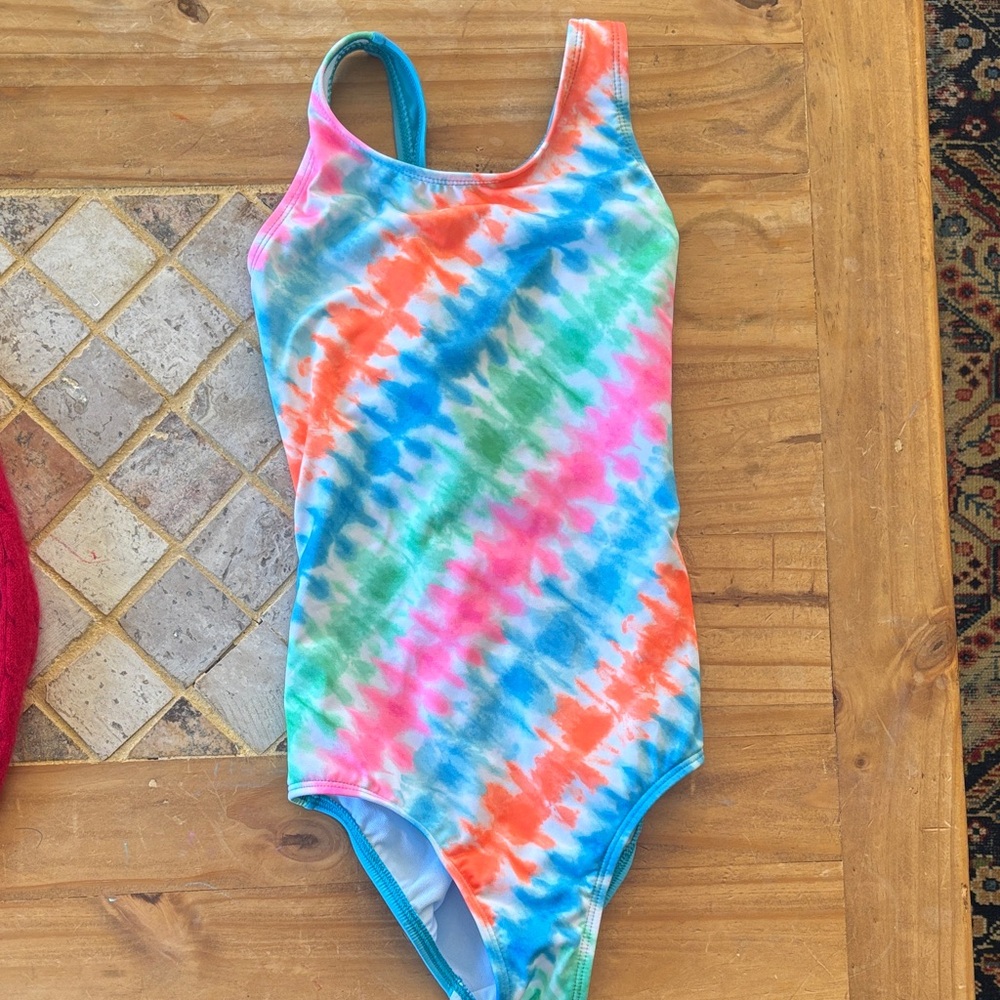 Colorful Tie-Dye Kids Swimsuit